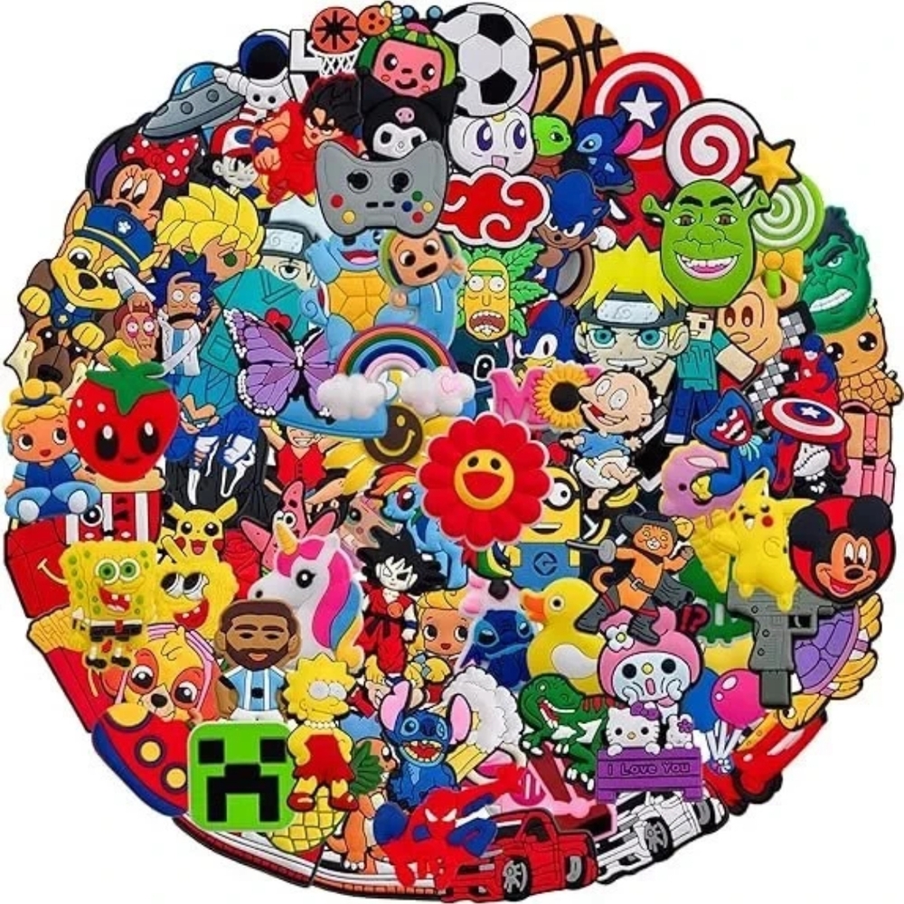 Random Croc Charms Grab Bag – 50 Pack Jibbitz Style Shoe Accessories